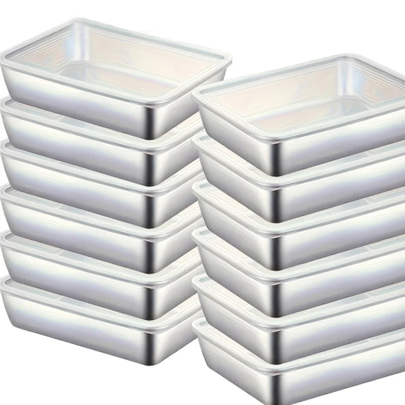 10pcs Stainless Steel Food Storage Container Meal Prep