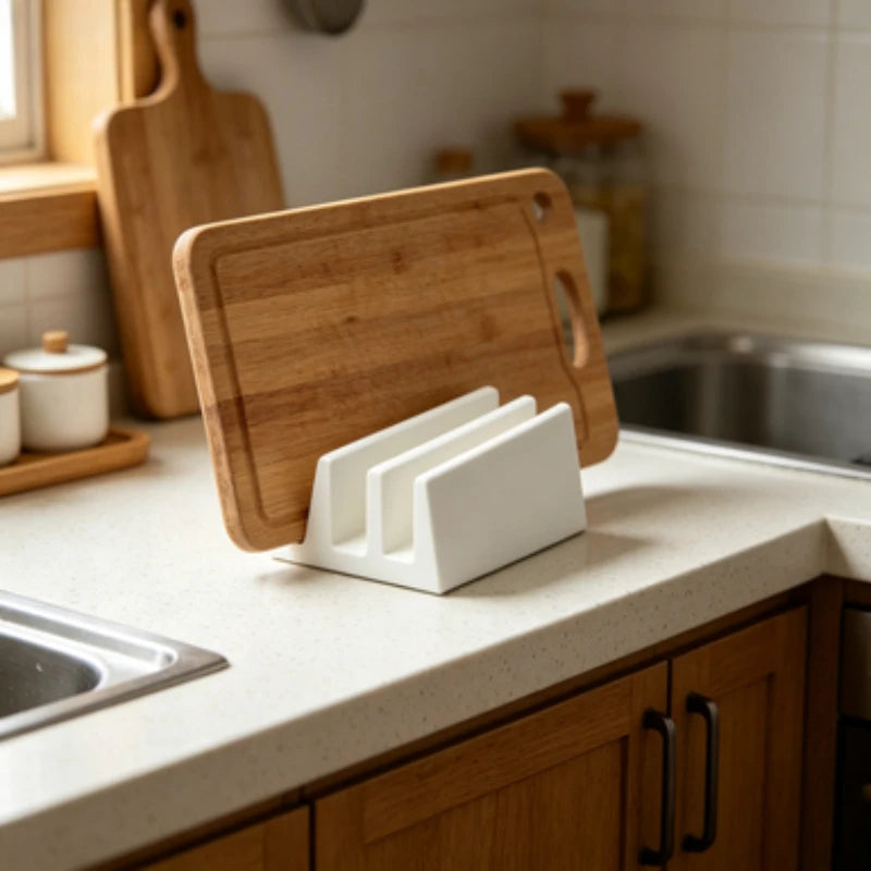 Multi-Tier Cutting Board Organizer Rack Ventilated Draining