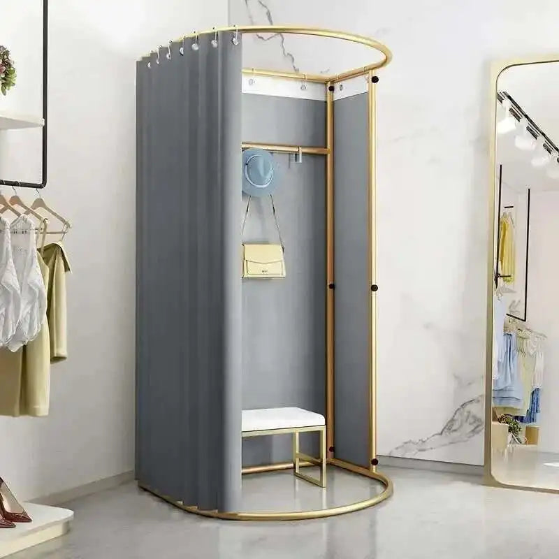 Simple Mobile Curtain Storage Rack Movable Temporary Dressing