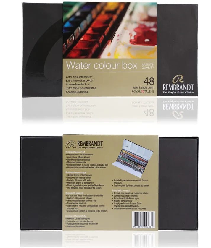 Rembrandt Artist Solid Watercolor Paint 48/36/24/12 Color Half