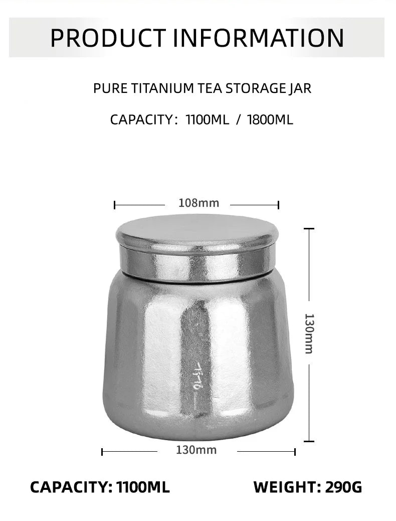 Tito Titanium Pure Titanium Tea Jar Large Storage