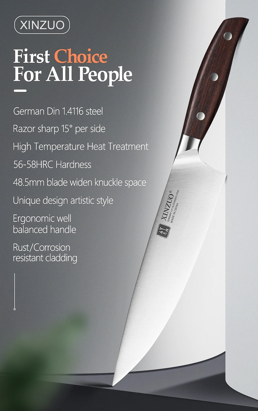 Xinzuo Knife Utility Cleaver Chef Bread Fruit Santoku