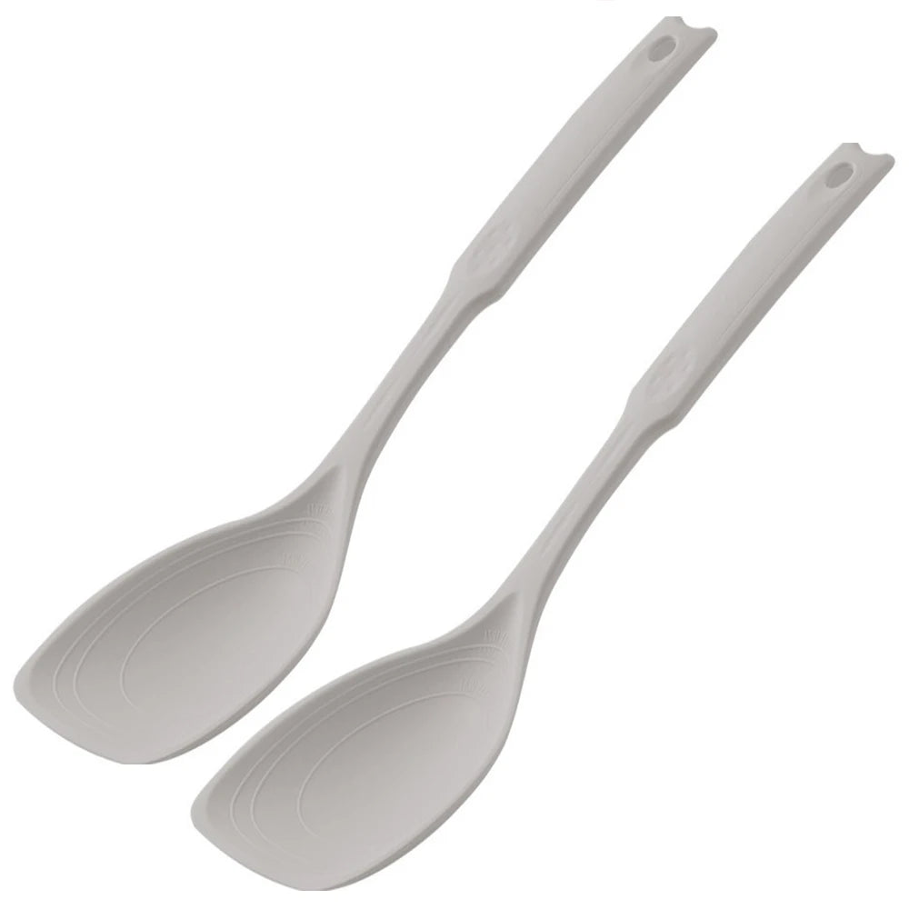 2pcs Silicone Spoon Multi-Use Hold Comfortable Non-Slip Round