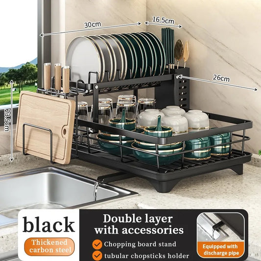 Dish Drying Rack Adjustable Stainless Steel Cutting Board