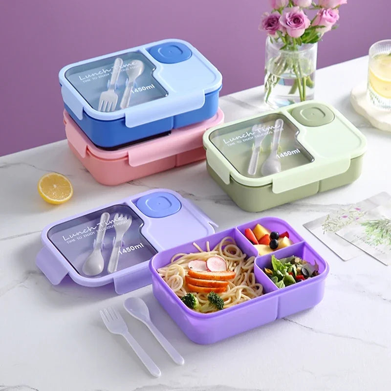 Lunch Box Office Bento Box Fork Spoon Microwave