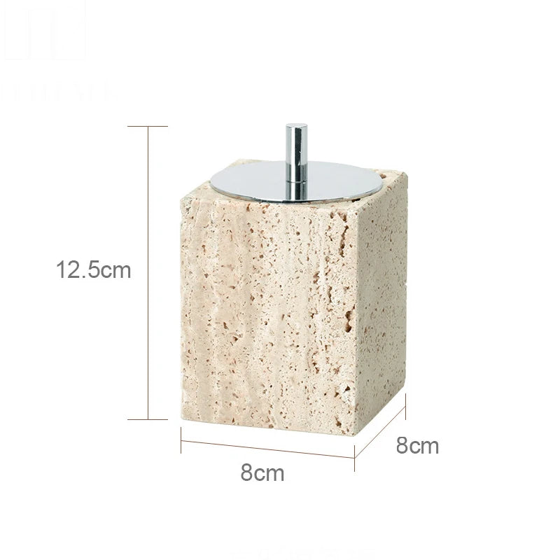Beige Travertine Bathroom Natural Marble Soap Dispenser Soap