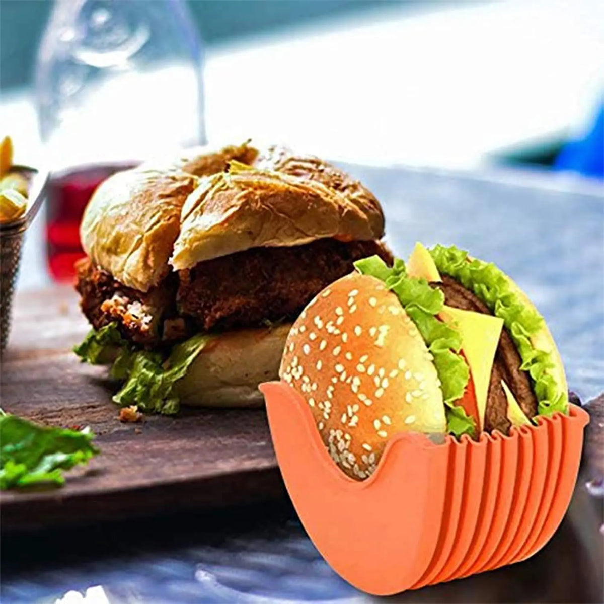 Reusable Burger Rack Useful Silicone Frame Burger Holder
