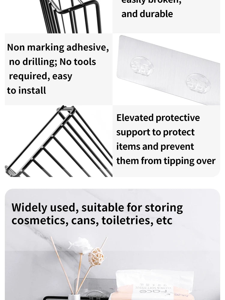 Bathroom Storage Rack Organizer Shelf Black Shelves Corner