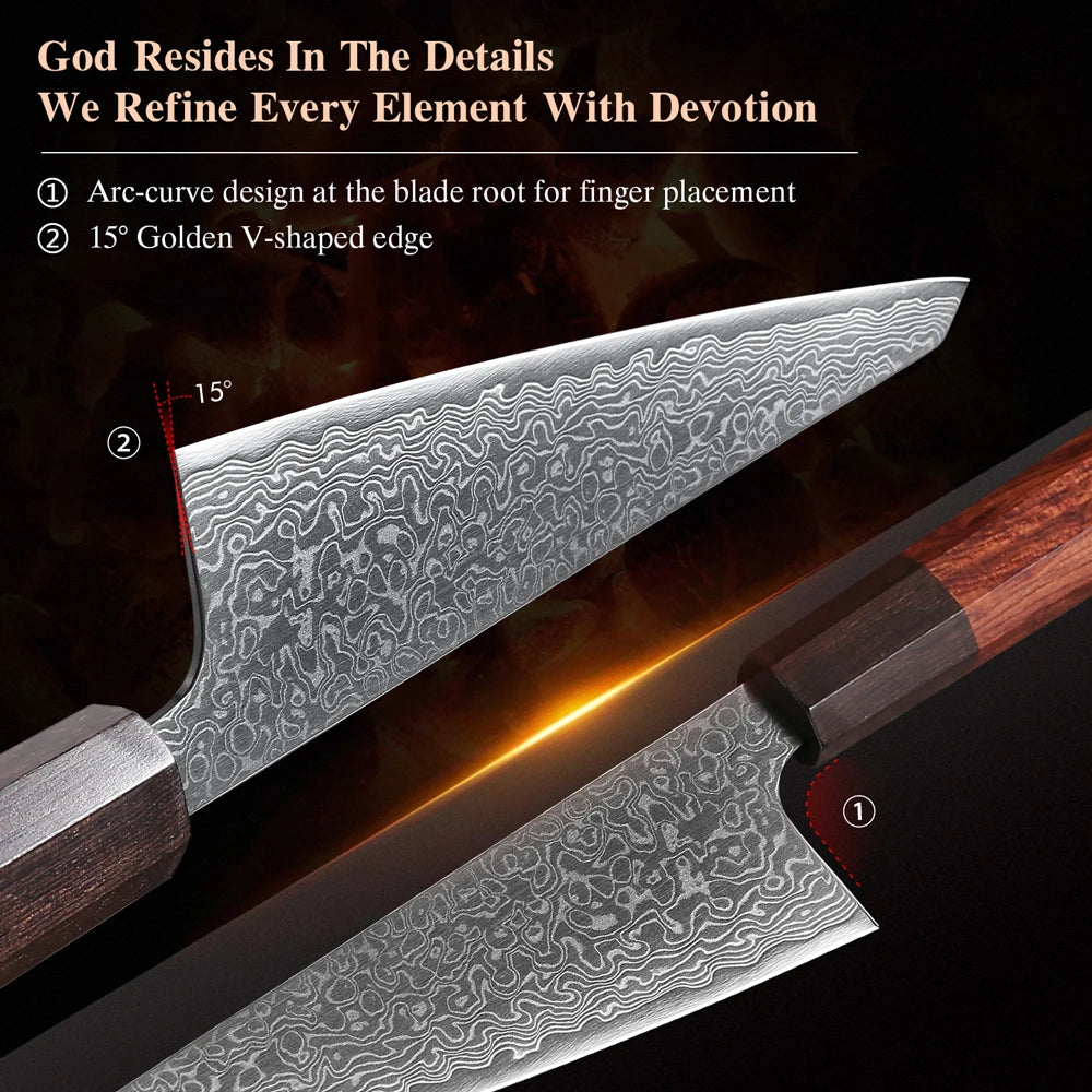 6-Inch Japanese Handmade Honesuki Chef Knife Damascus Steel