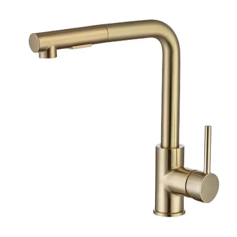 Brushed Gold Touch On Sink Faucets Pull Out