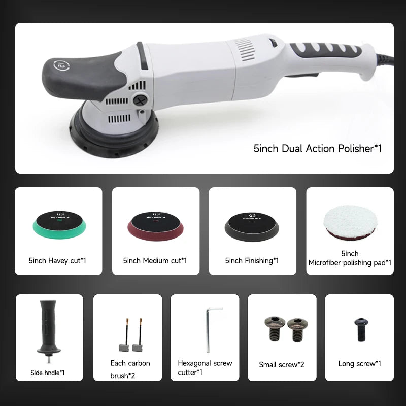 Detailing 5pcs Car Polisher 15mm/21mm Orbital Polisher Dual