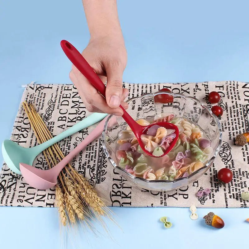 Long Handle Silicone Soup Spoon Large Ramen Noodles