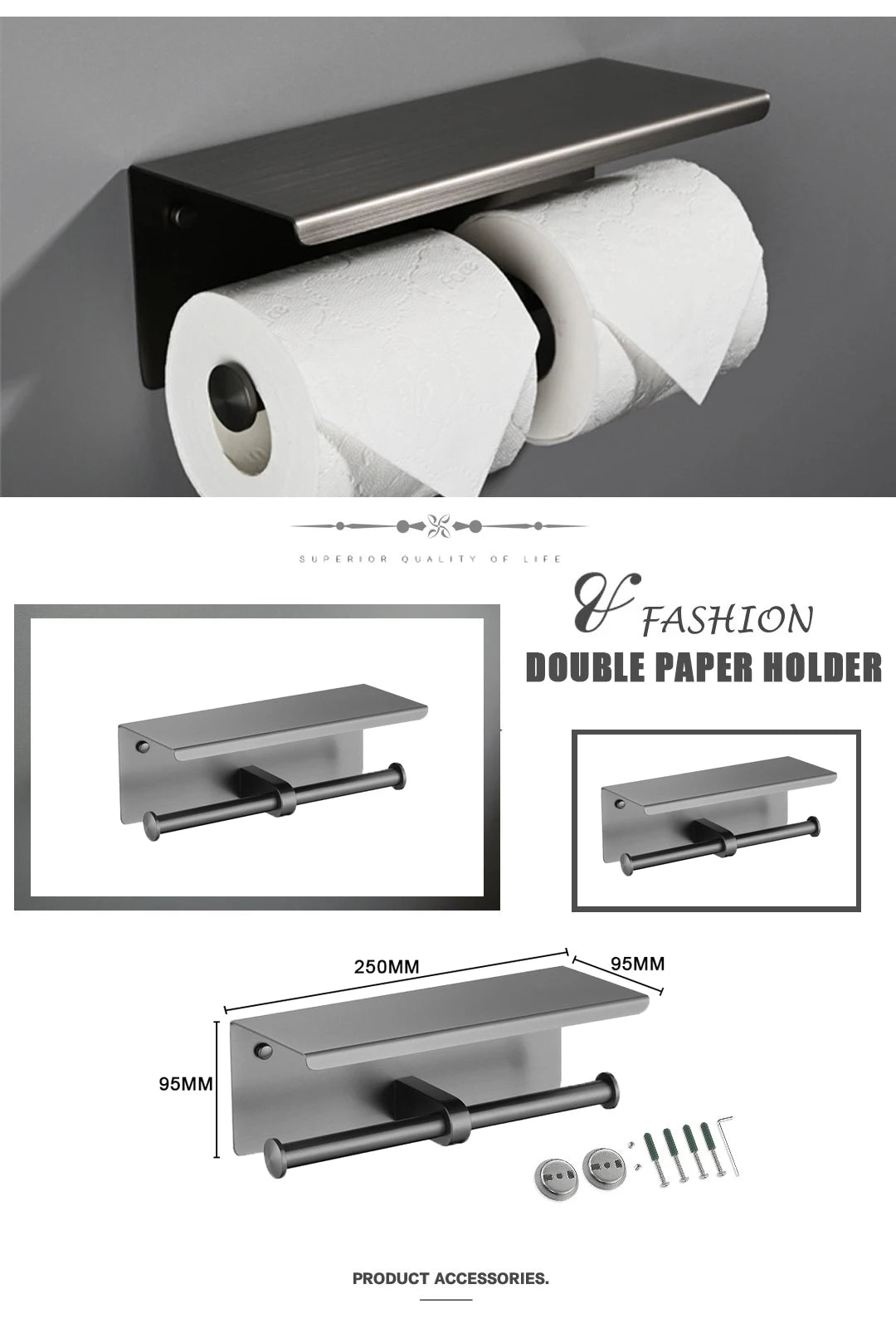 Gray Bathroom Hardware Cup Rack Towel Rack Toilet