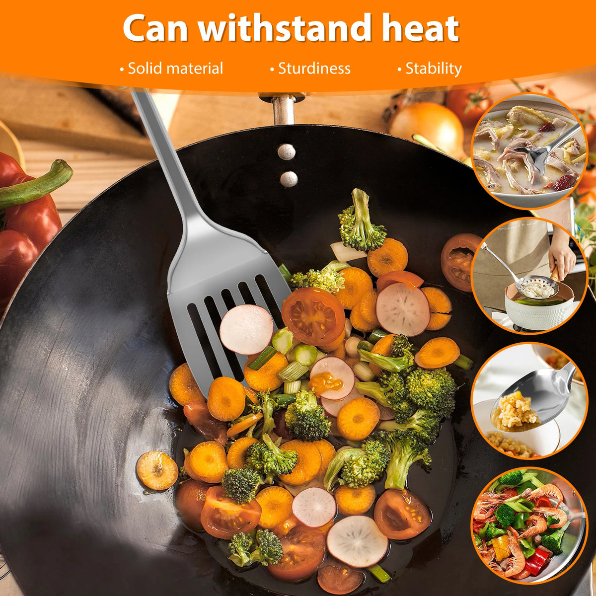 5/10pcs Cooking Utensils Stainless Steel Shovel Soup Spoon