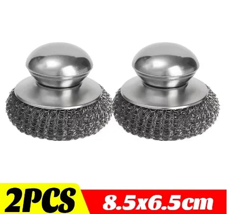 Stainless Steel Pot Brush Handle Robust Metal Ball