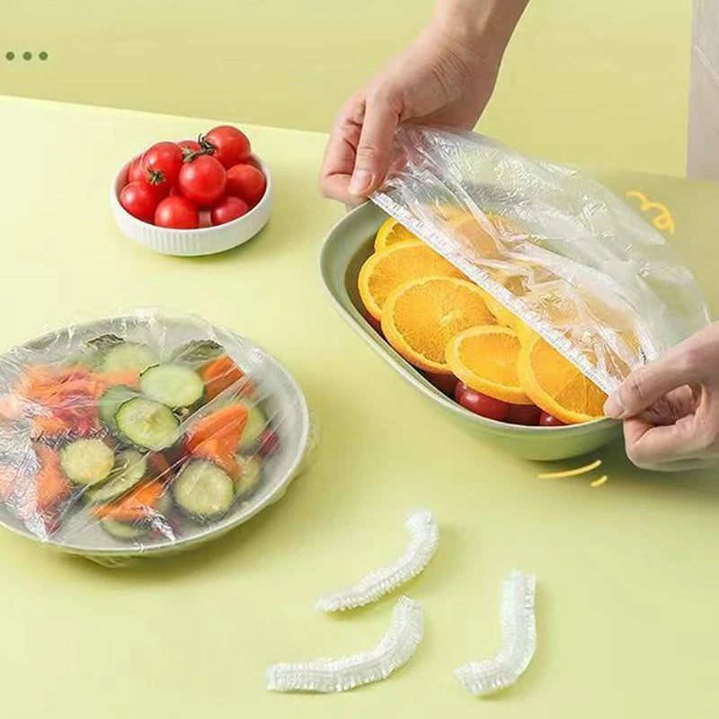 350/500pcs Disposable Food Cover Fruit Food Cover Elastic