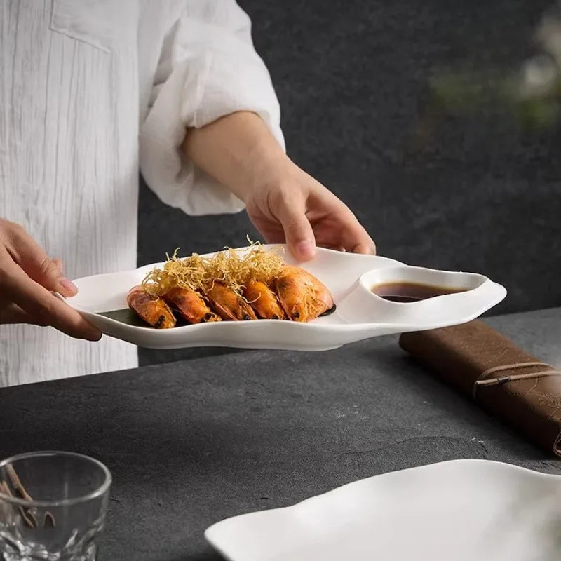 Irregular Shape Tableware Restaurant Creative Simple Ceramic