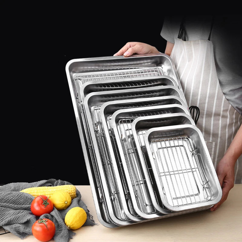 Stainless Steel Baking Tray Removable Cooling Rack Non-Stick