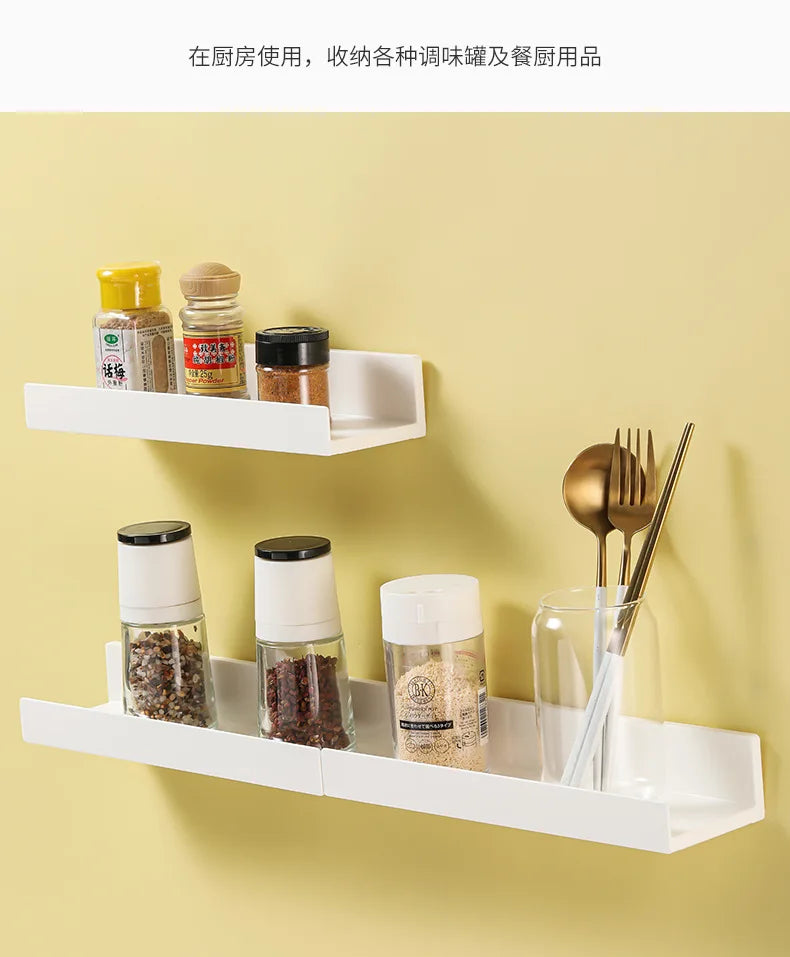 White Corner Shower Caddy No Drill Bathroom Shelf