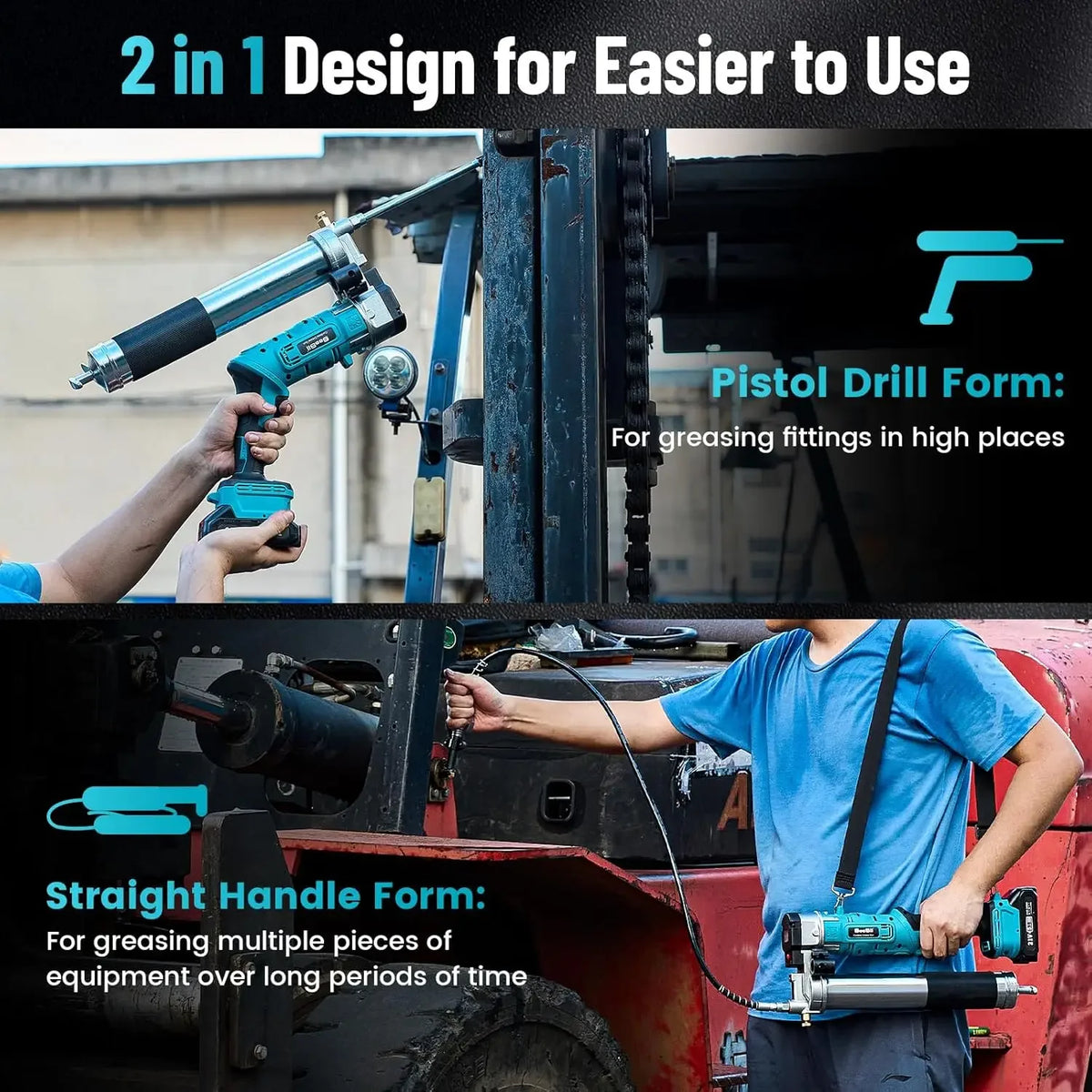 Seesii Electric Grease Gun 12000psi 3oz/Min Injector Fat