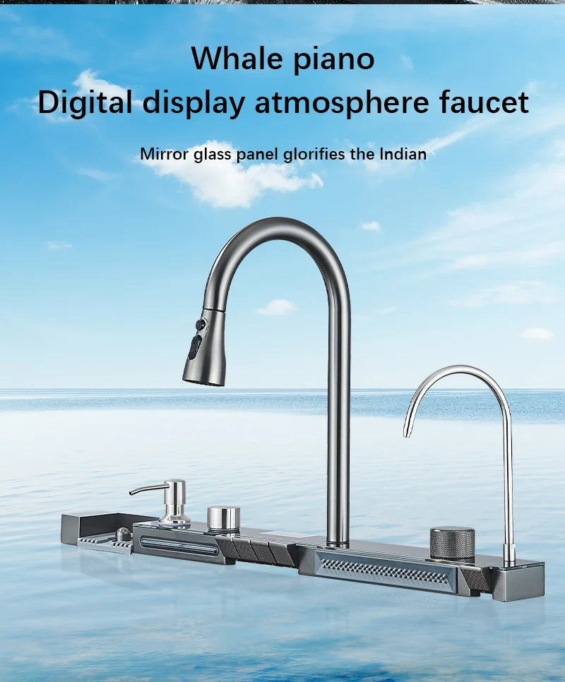 Grey Stainless Steel Digital Sink Cold Pull Out