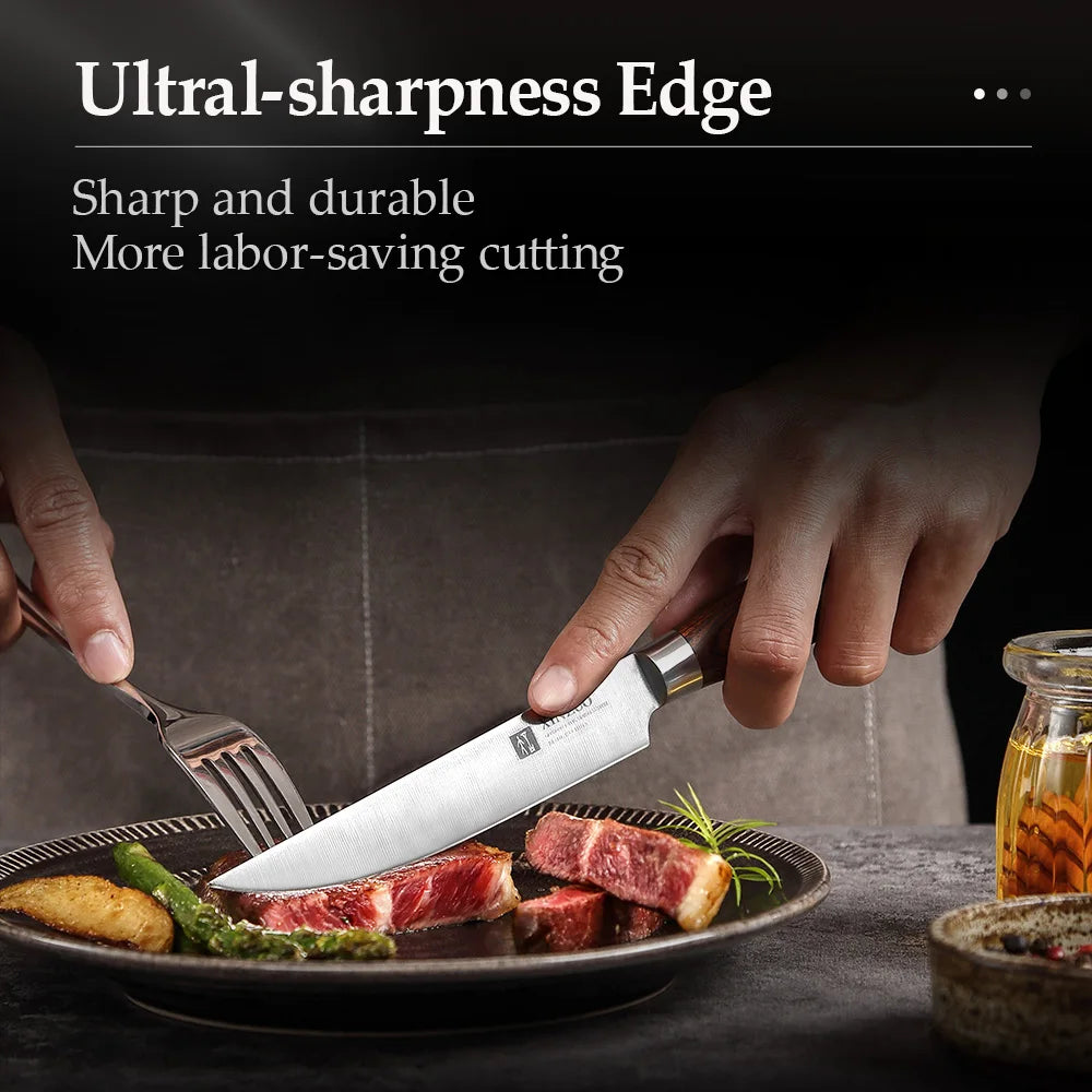 Xinzuo 1pc/4pcs Professional Knife Steak Knife Razor Sharp