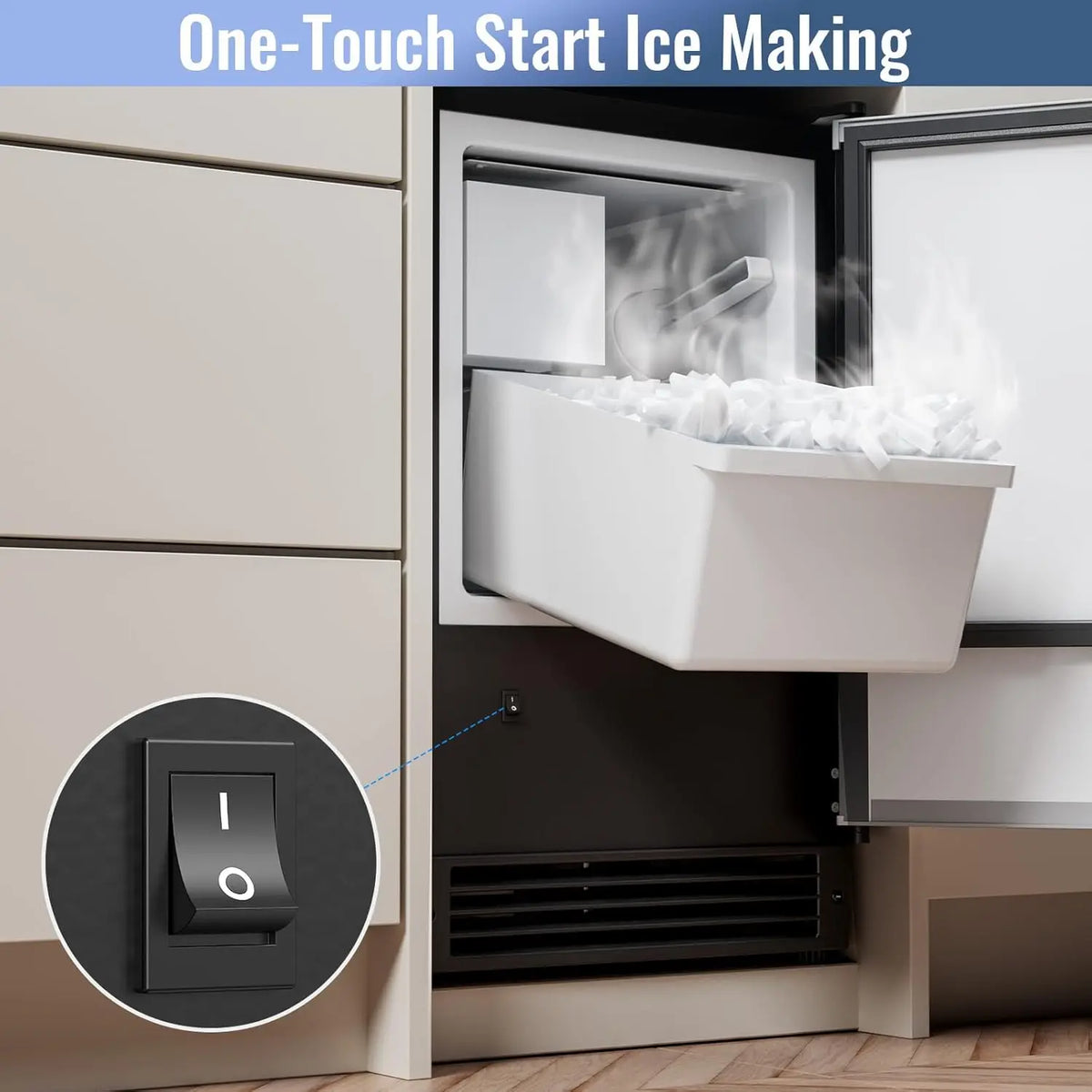 Under Counter Crescent Ice Maker Machine 15 Drainless