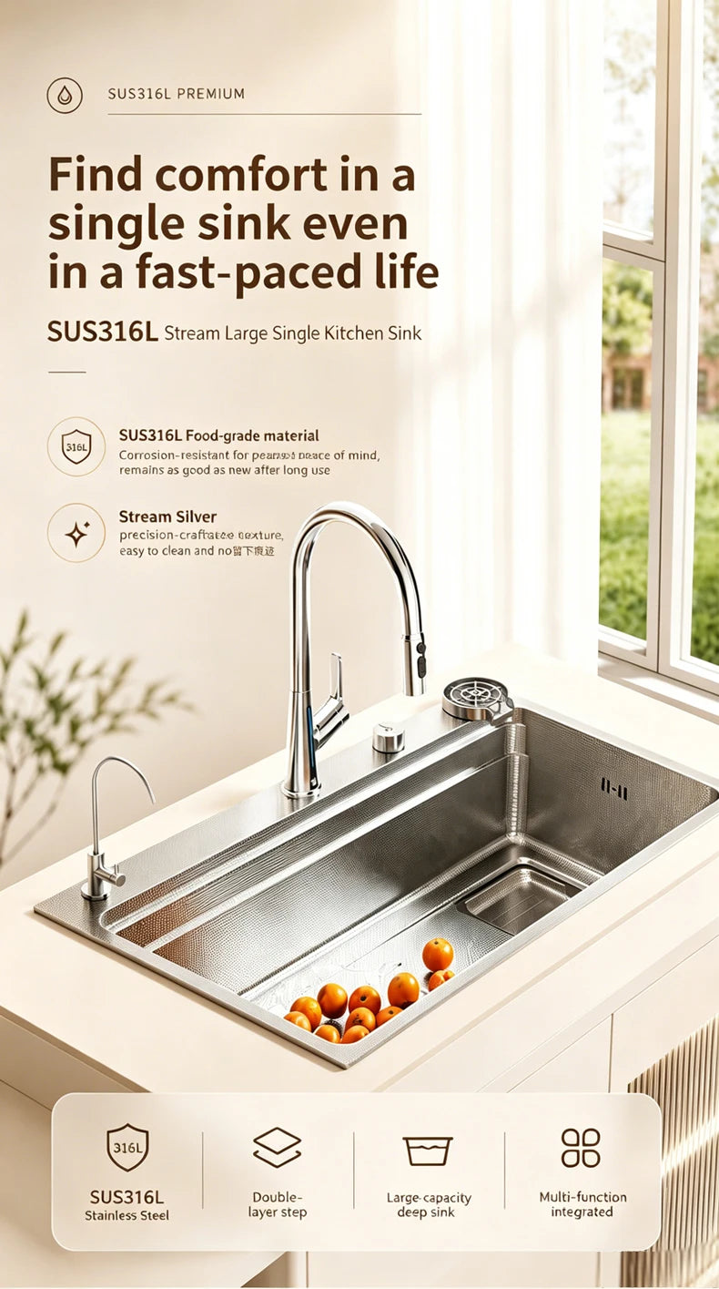 316l Stainless Steel Sink Undermount Sinks Antiscratch Rice