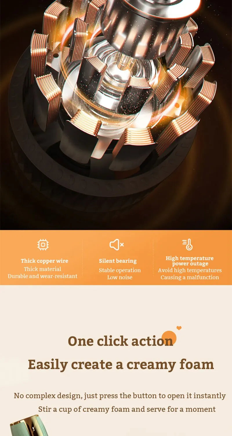 Mini Electric Milk Foamer Blender Wireless Coffee Whisk