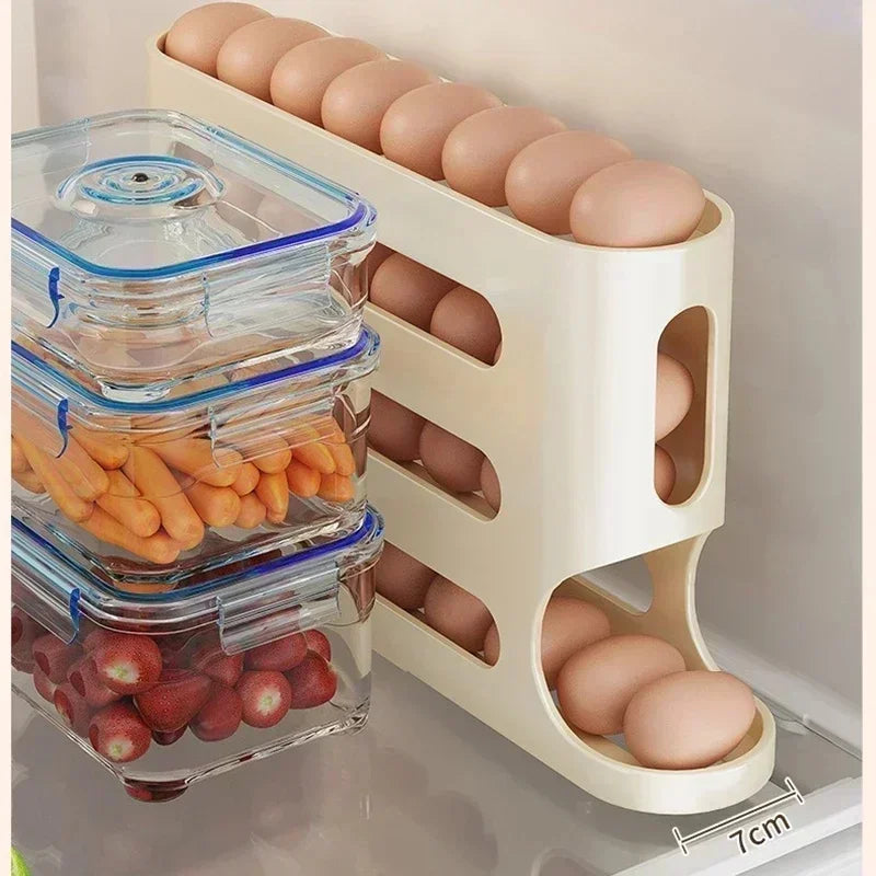 2/3/4 Tier Egg Holder Storage Container Automatic Rolling