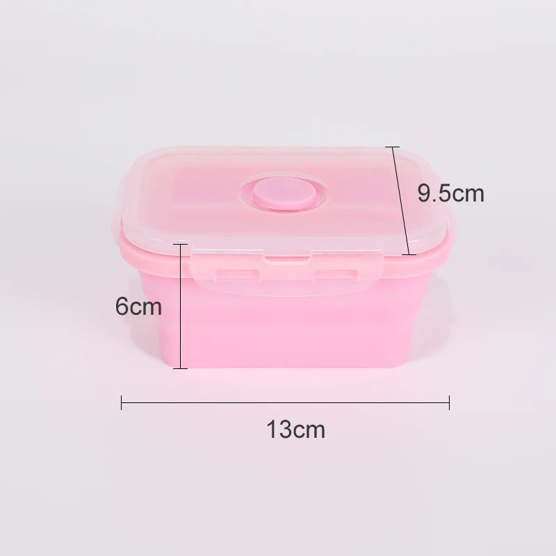 Size Choose Silicone Rectangle Lunch Box Collapsible Bento