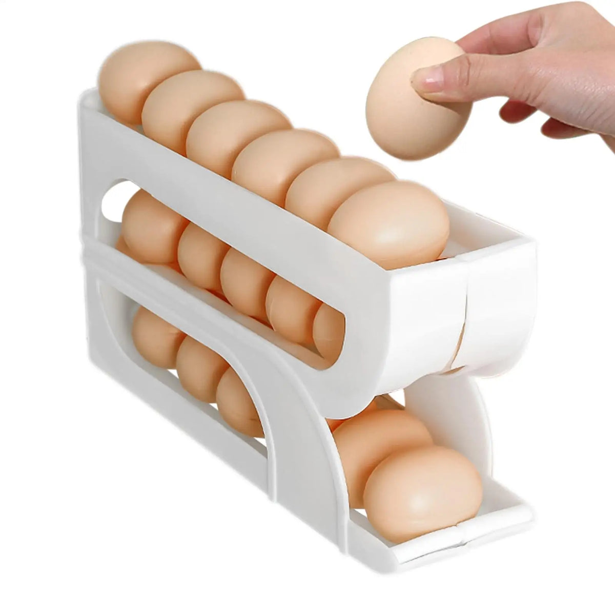 Egg Holder Tiers Automatic Rolling Egg Dispenser Rack