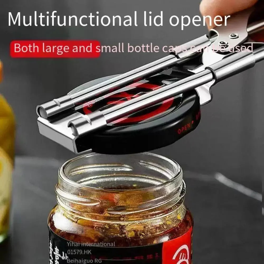 Adjustable Multi-Function Bottle Opener Stainless Steel Lids Off