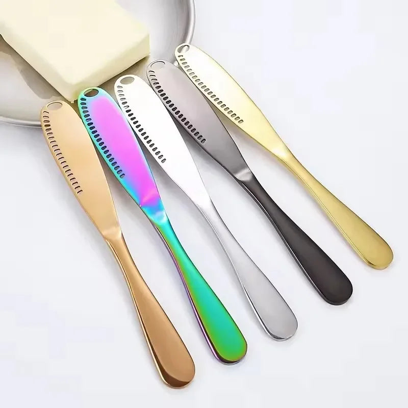 Butter Knife Holes Cheese Dessert Knife Stainless Steel