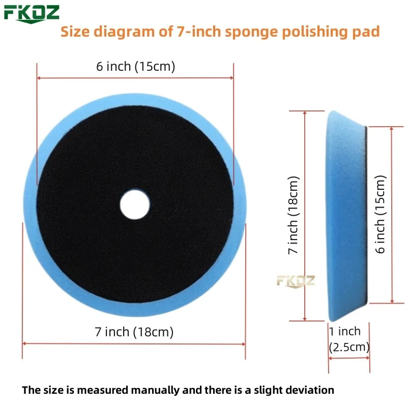 6/7 Inch Concave Triangle Car Polishing Sponge Pad