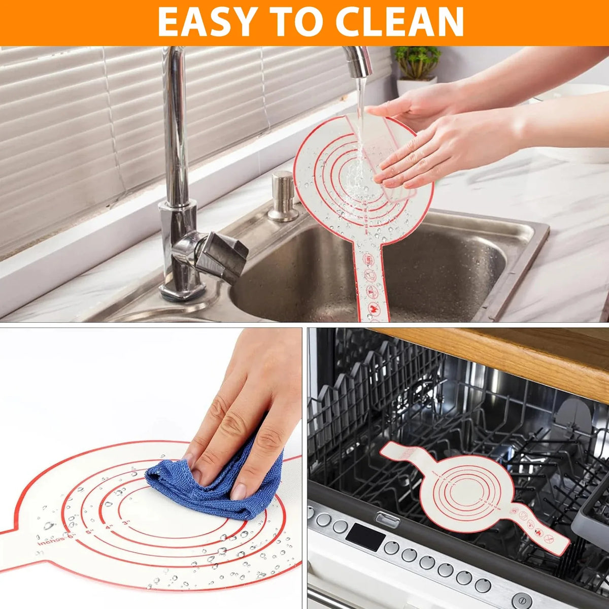 Silicone Baking Mat Long Handles Kneading Pad Dough