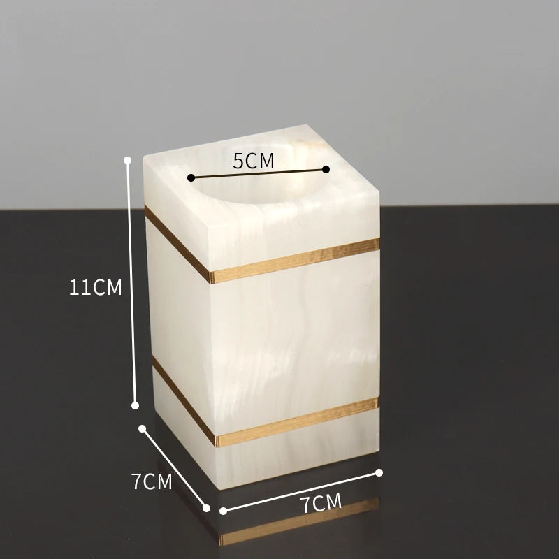 White Onyx Natural Marble Bathroom Gold Luxury Soap