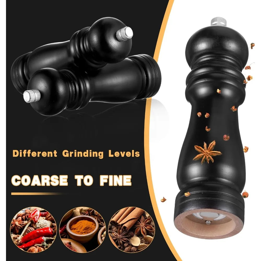 Wooden Pepper Grinder Mill Refillable Sea Salt Pepper