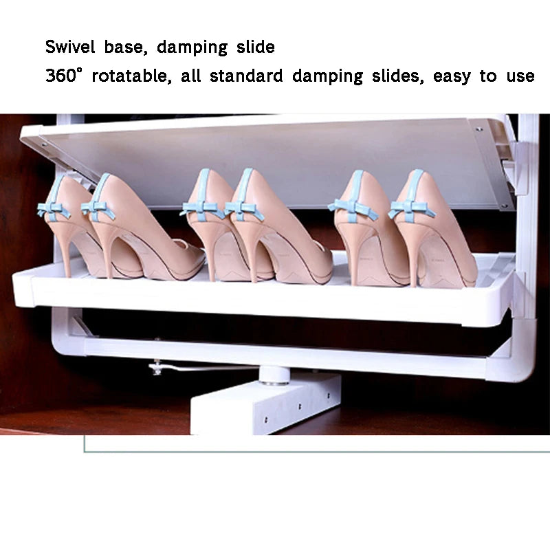 Shoe Rack 360 Rotating Height Adjustable Aluminum Alloy