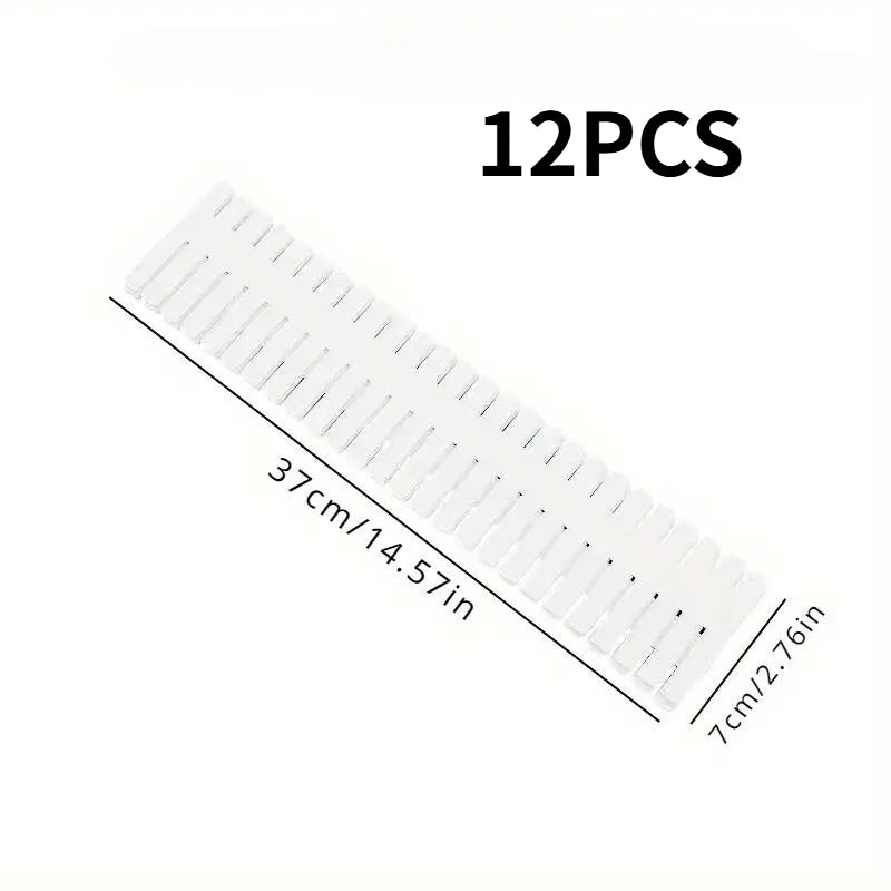 4/8/12pcs White Drawer Divider Partition Diy Sock Storage
