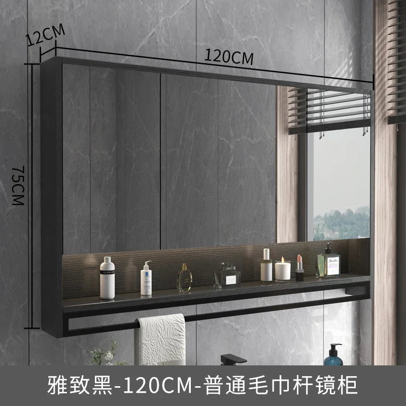 Smart Bathroom Mirror Cabinets Wall-Mounted Backlight Anti-Fog