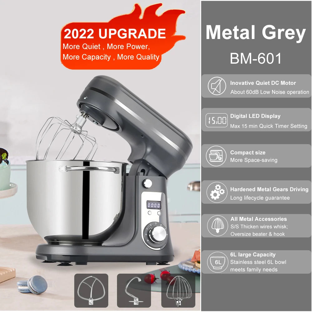 Biolomix Food Stand Mixer Blender Quiet Motor Cream