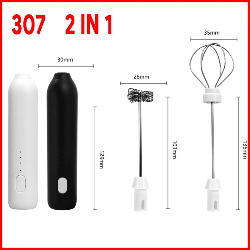 Electric Milk Frother Egg Beater Wireless Type-C Charging