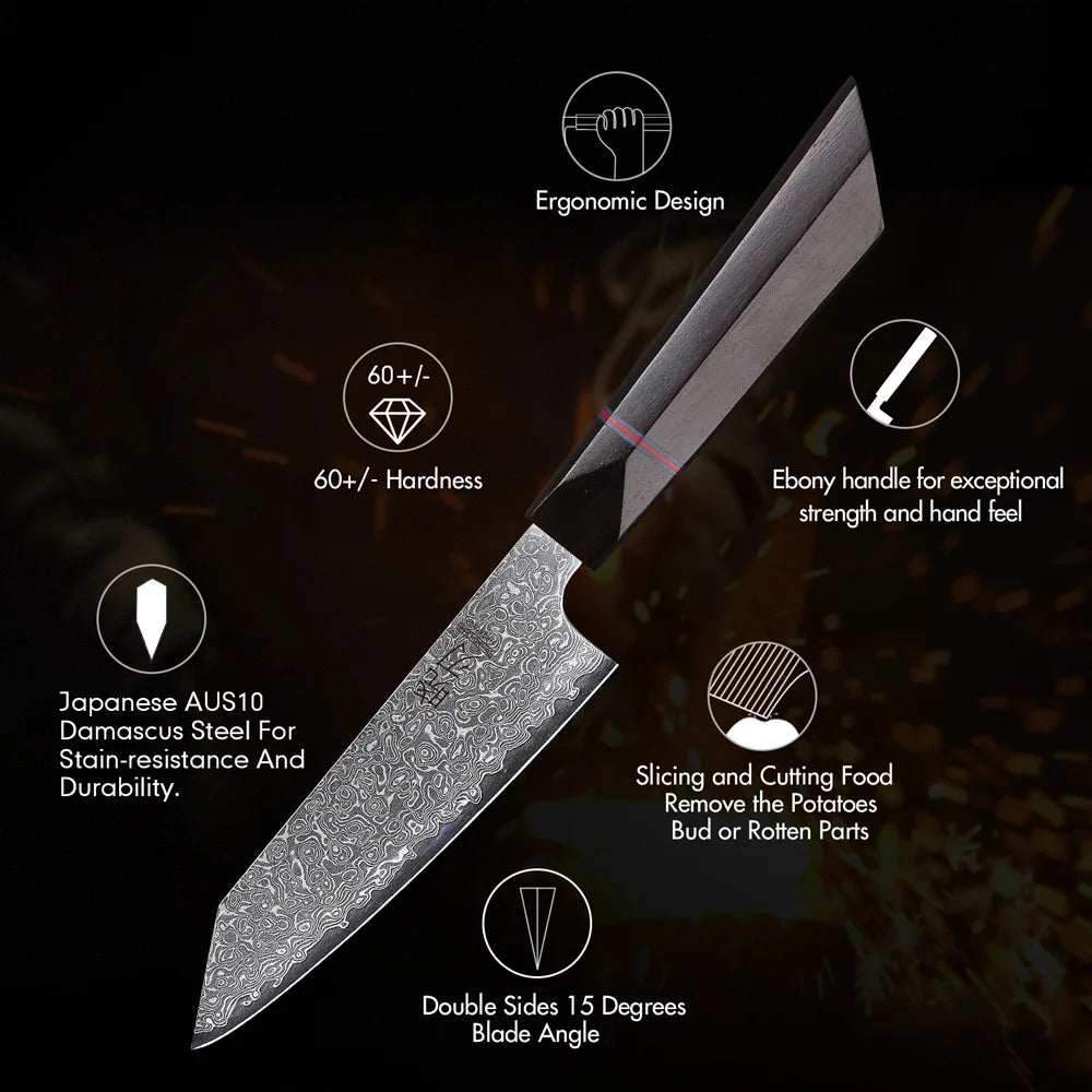 Utility Knife Damascus Professional Japanese Chef Knives Cut