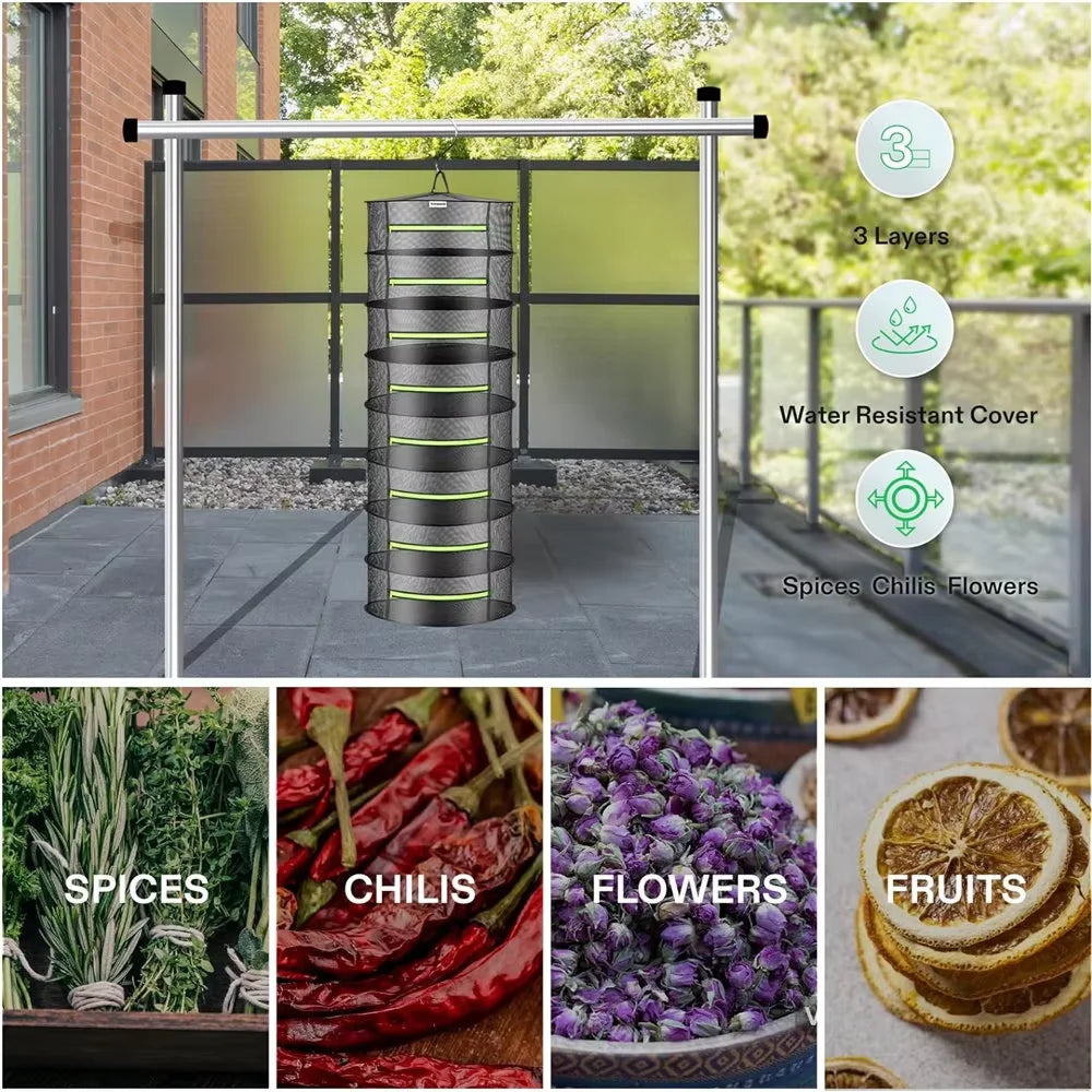 2/4/6/8 Layer Herb Drying Rack Net Vegetables Flower