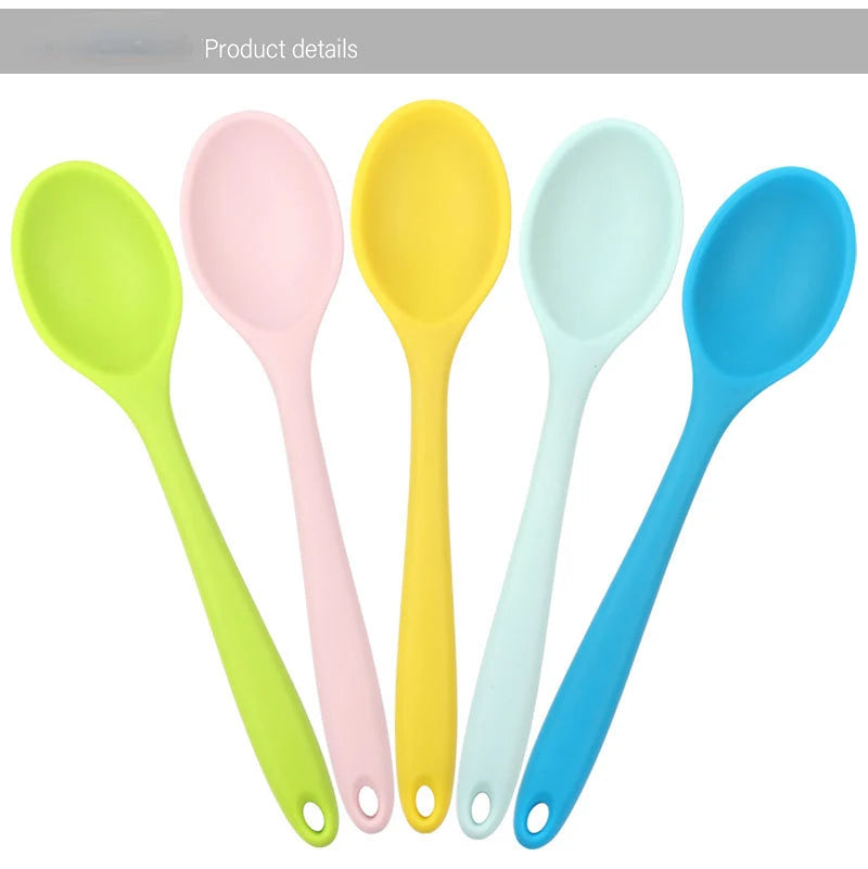 Silicone Spoon Integrated Rice Spoon Multicolor Silica Gel
