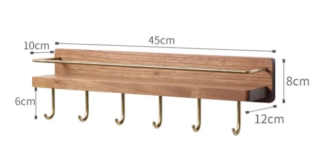 Wooden Towel Rack Roll Holder Wall Mounted Shelf