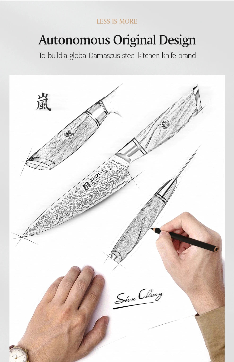 Xinzuo In Utility Knife Steel Japanese 14cr14movnb Powder