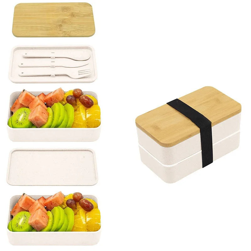Stackable Bento Box Utensils 1200ml All-In-One Meal Prep