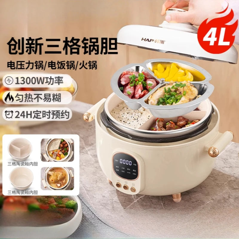 Rice Cooker Three-Compartment Inner Pot Electric Pressure Cooker